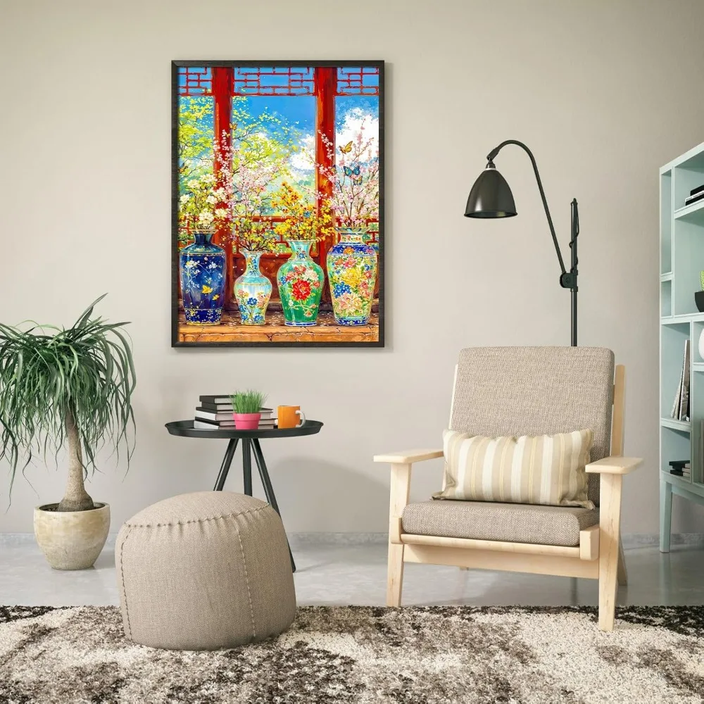 꽃병 나비 1000/500/300/120 조각 성인용 직소 퍼즐 홈 데코 도전적인 가족 교육용 장난감 게임