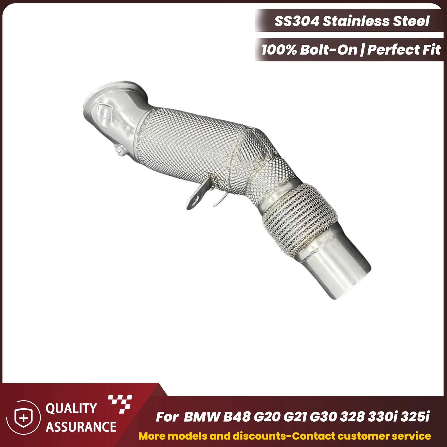

High Flow Performance Downpipe ECCF SUS304 for BMW B48 G20 G21 G30 325i 328i 330i