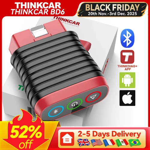 Actualización gratuita de por vida THINKCAR BD6 obd2 Scanner Bluetooth, herramienta de diagnóstico de todos los sistemas 5 reinicio para 120 marcas de automóviles iOS y Android