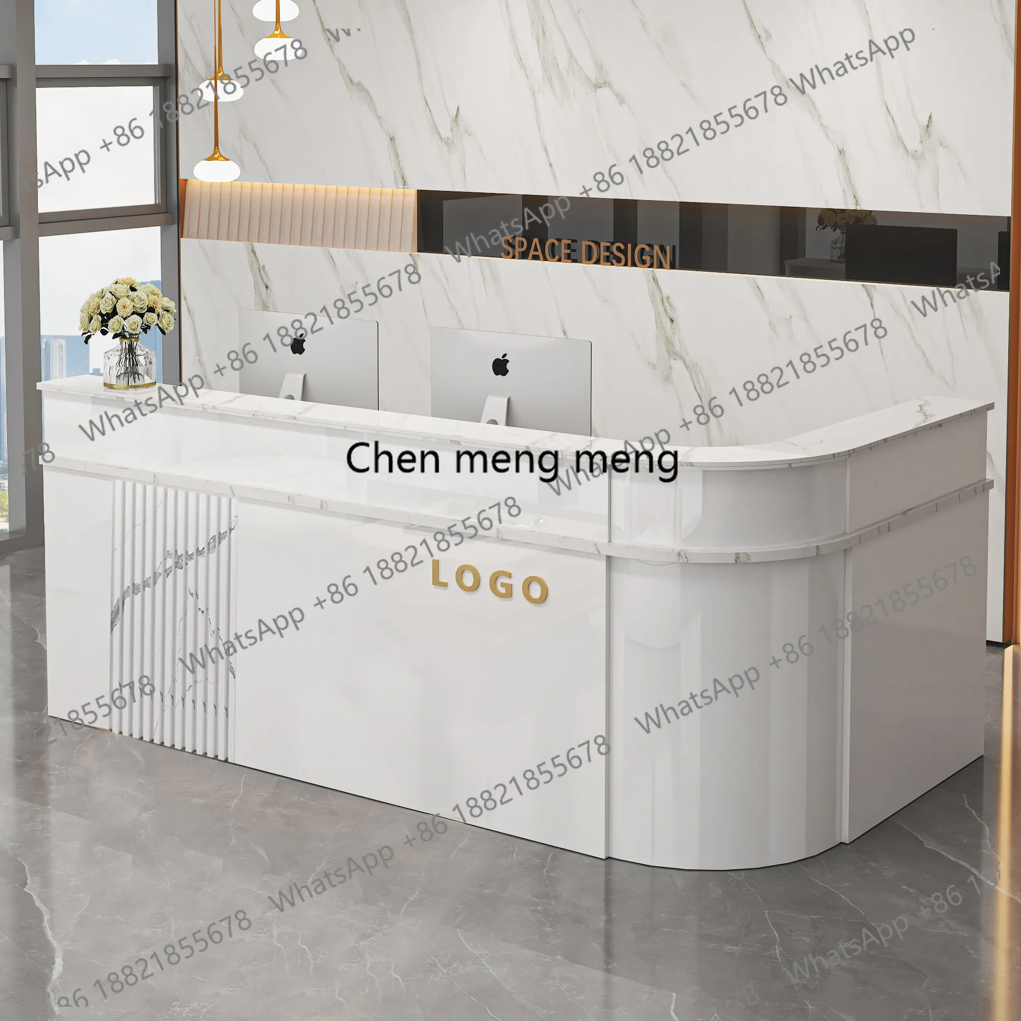 

Luxury Modern Reception Desk Beauty Institute Clinical Reception Desk Hairdressing Service Comptoir Caisse Corner Furniture