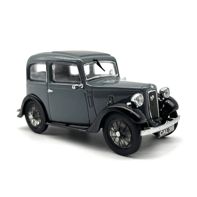 1:43 Scale Diecast Alloy Austin Vintage T-Car Model Grey Classic Nostalgia Adult Toy Collection Gift Souvenir Static Display