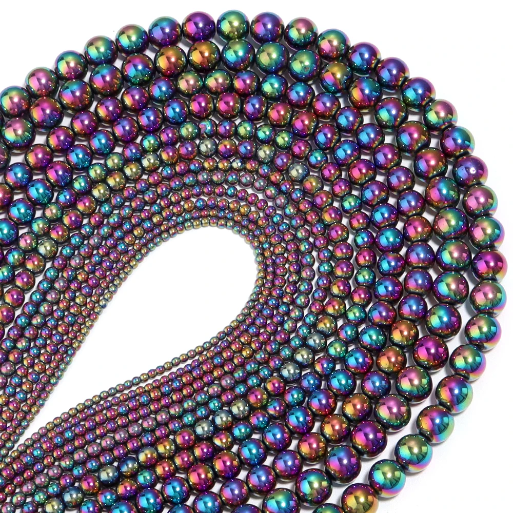 1 Strang schwarze Hämatit-Natursteinperlen, 2/3/4/6/8/10 mm, lose runde Perlen für DIY-Schmuckherstellung, Armband, Ohrringe, Zubehör – Detail 12