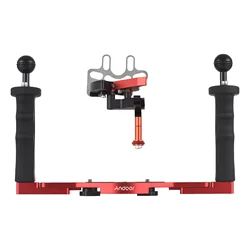 Andoer Dual Handle Camera Diving Rig Underwater Stabilizer Camera Diving Housing Bracket for GoPro Canon Sony Nikon DSLR Camera