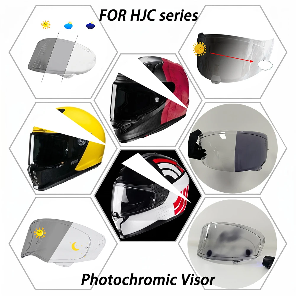 Image of Photochromatisches Visier für HJC V10 RPHA 11 12 1N C10 C90 C91 I71 F71 I70 I80 Motorradhelm-Ersatzglas