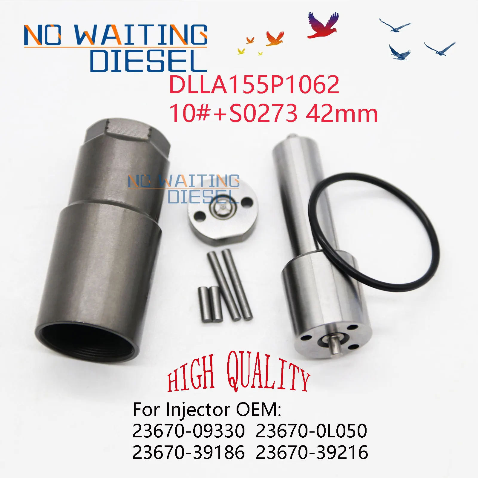 DLLA155P1062 Nozzle Valve 10# S0273 42mm Repair Kit 093400-8630 For Injector OEM 2367009330 236700L050 2367039186 2367039216