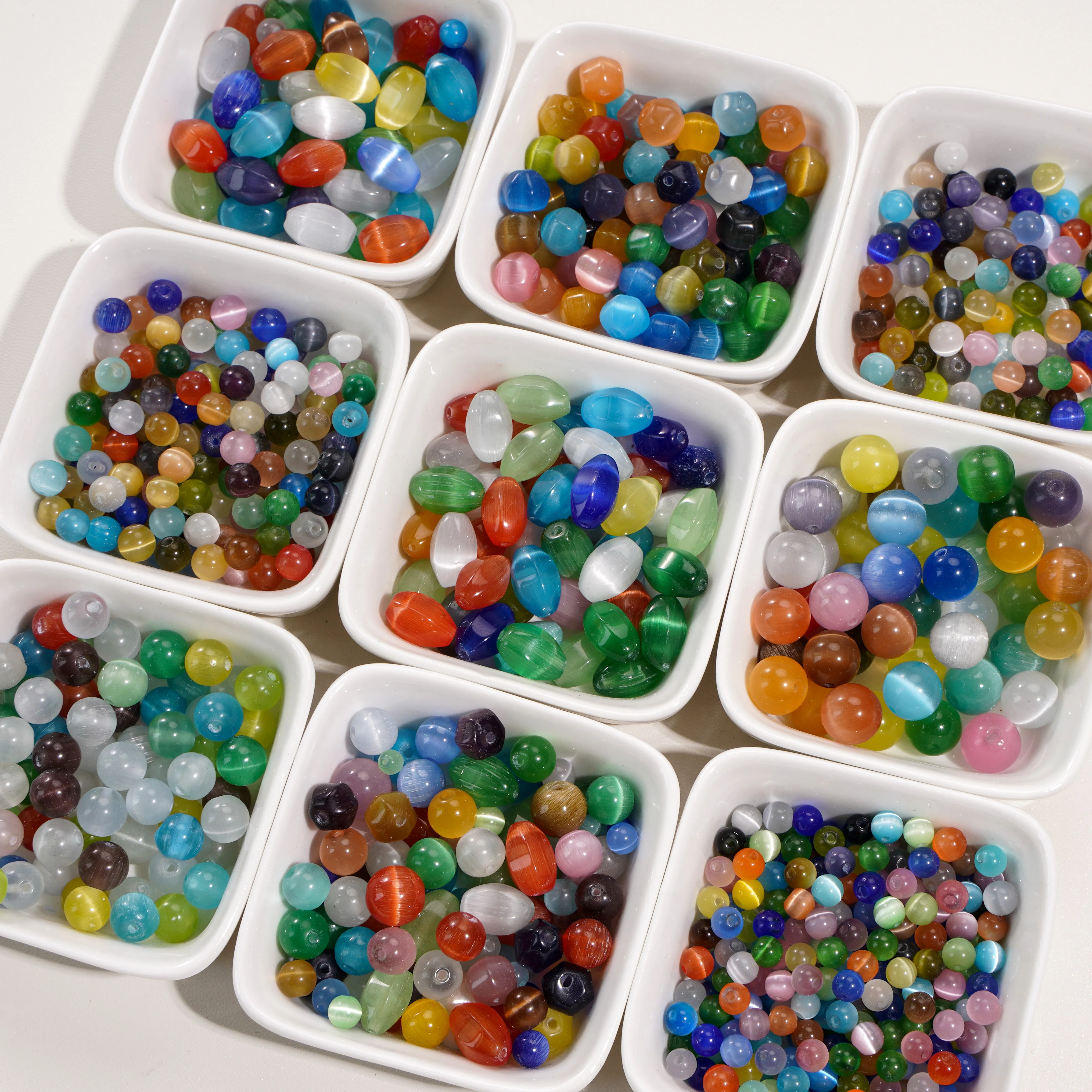 

4/5/6/8/10mm A-Cat Eye Water Beading Drop Beads Mix Glass Ball Round Loose Spacer bead DIY Charms Jewelry Making Accessories
