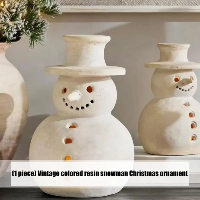 أنيقة الراتنج ثلج عيد الميلاد الديكور الرجعية عطلة زخرفة لرف الطاولة الشتاء حزب المنزل لهجة P9YB #3