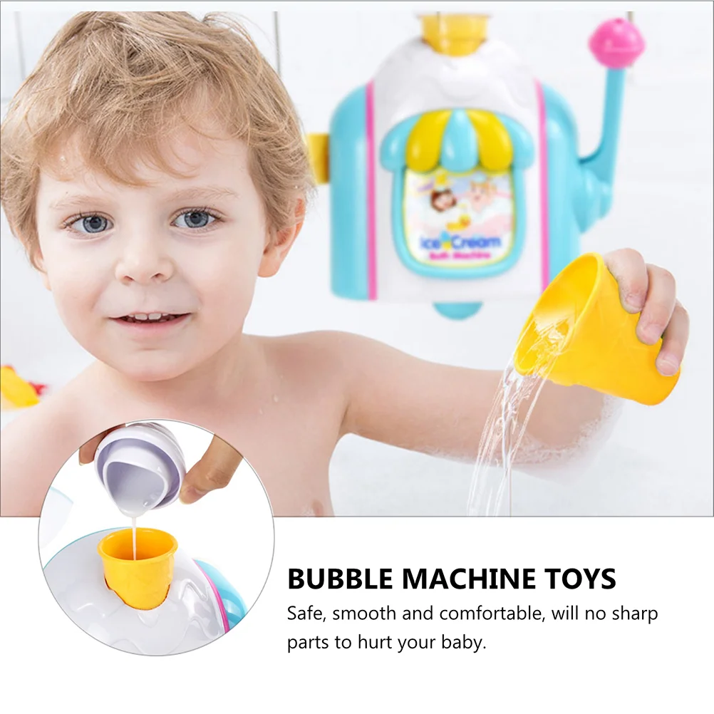 Foaming Machine Automatic Ice Cream Bubble Child Toddler Toys Electric Small Bath Abs for Bathtub Kids Maker