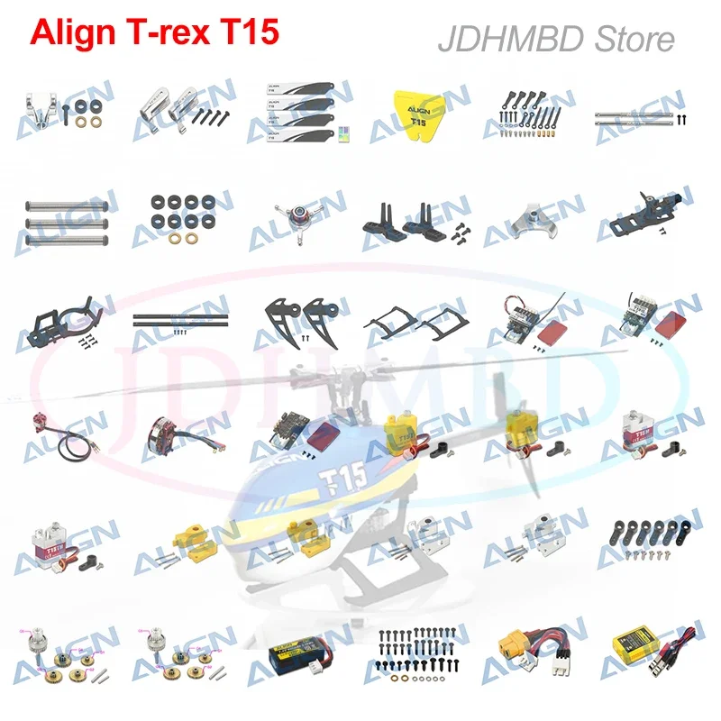 

Запасные части для посадочного шасси T-rex T15, шасси (карбоновый), мотор, бесщеточный сервопривод ESC для вертолета T15 RC