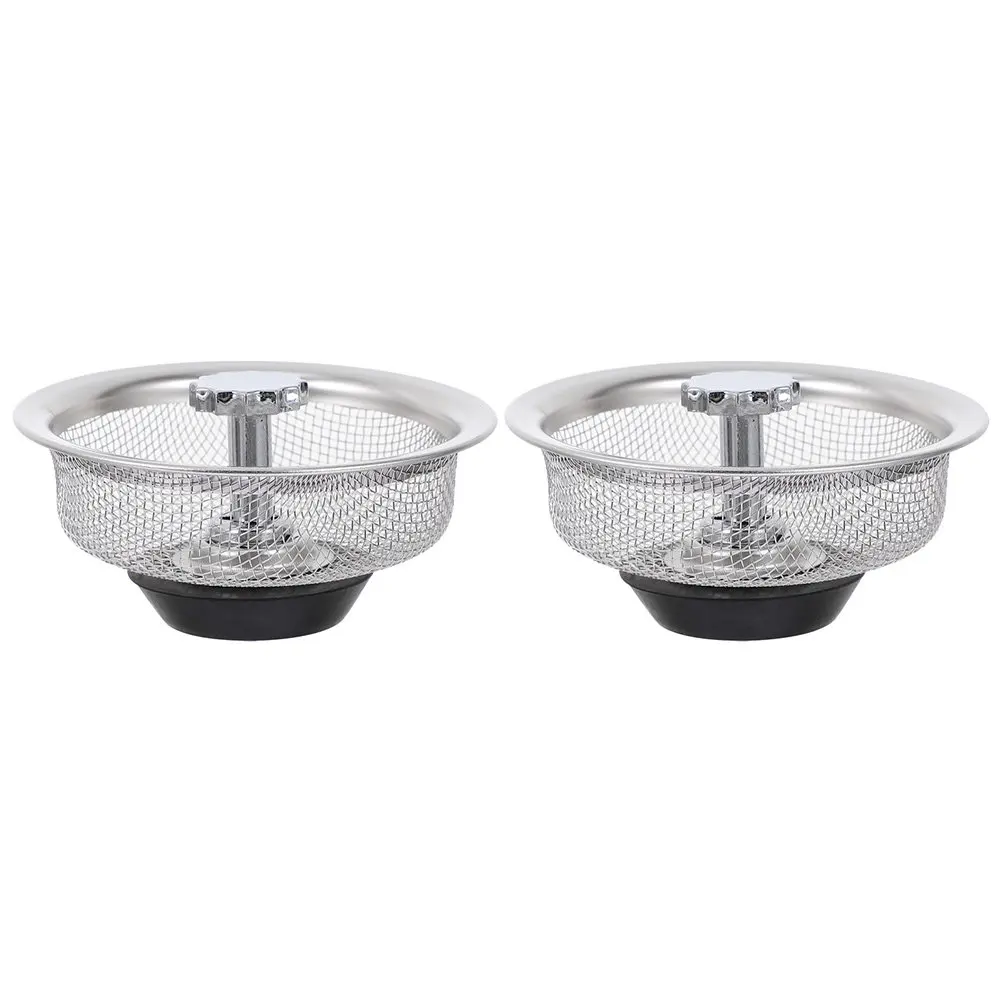 

2Pcs Sink Strainer Stainless Steel Kitchen Sink Stopper Drain Stopper Anti-Clog Mesh Plug Easy Install Household Use