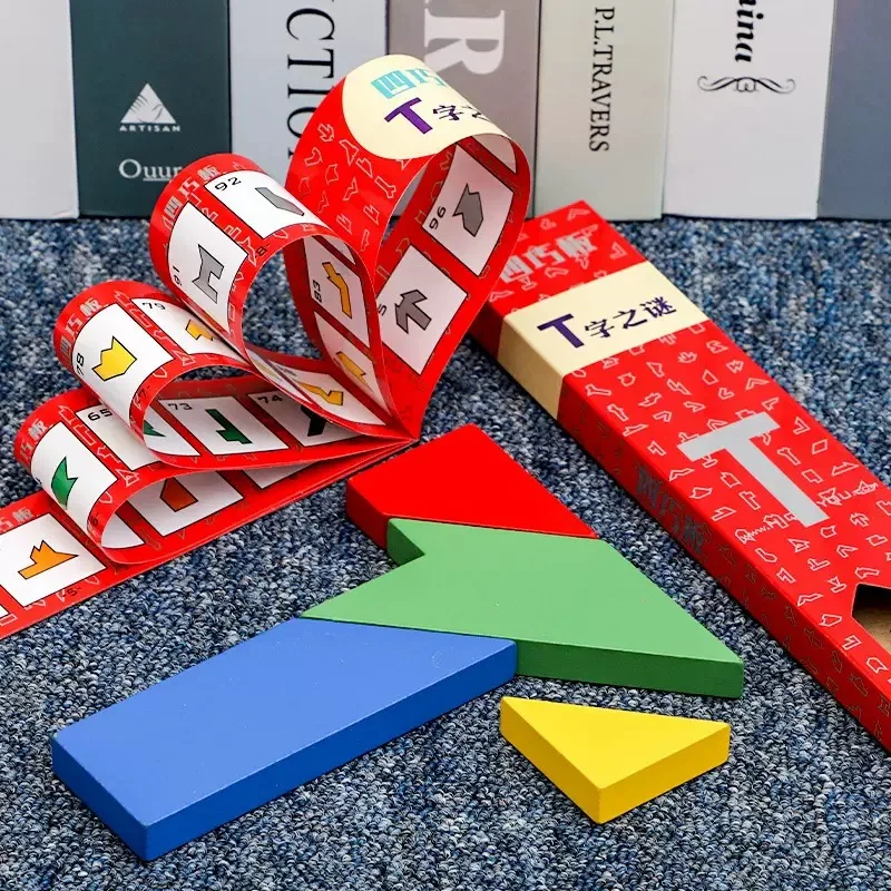 

3D Wooden Tangram Jigsaw Puzzles Board Games Kids Montessori Educational Toys Children Kindergarten Geometric Shape Teaching Aid