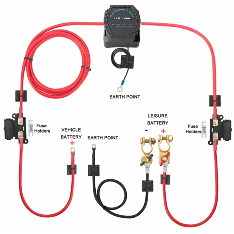 Aislador de batería Dual, controlador de protección, aislamiento inteligente, 12V, 24V, 140A, RV, yate, Coche