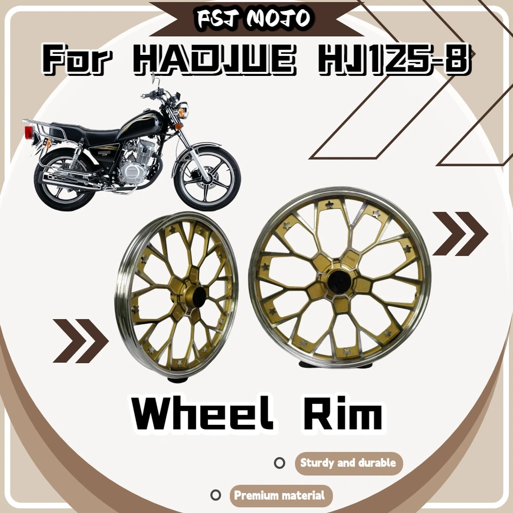 For HAOJUE HJ125‑8 5‑Star 10‑Spoke Aluminum Wheel Rim Wear‑Resistant Stable‑Riding Cruiser Motorcycle Mod Spare Parts