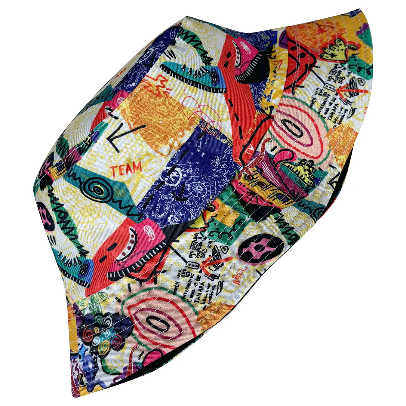 Street Graffiti Fisherman Hat, Reversible Sun Hat, Foldable Stylish Bucket Hat, Retro Punk Hip-Hop Style, All-Season Bucket Hat, Suitable for Outdoor Beach Travel and Party Adventures view 5