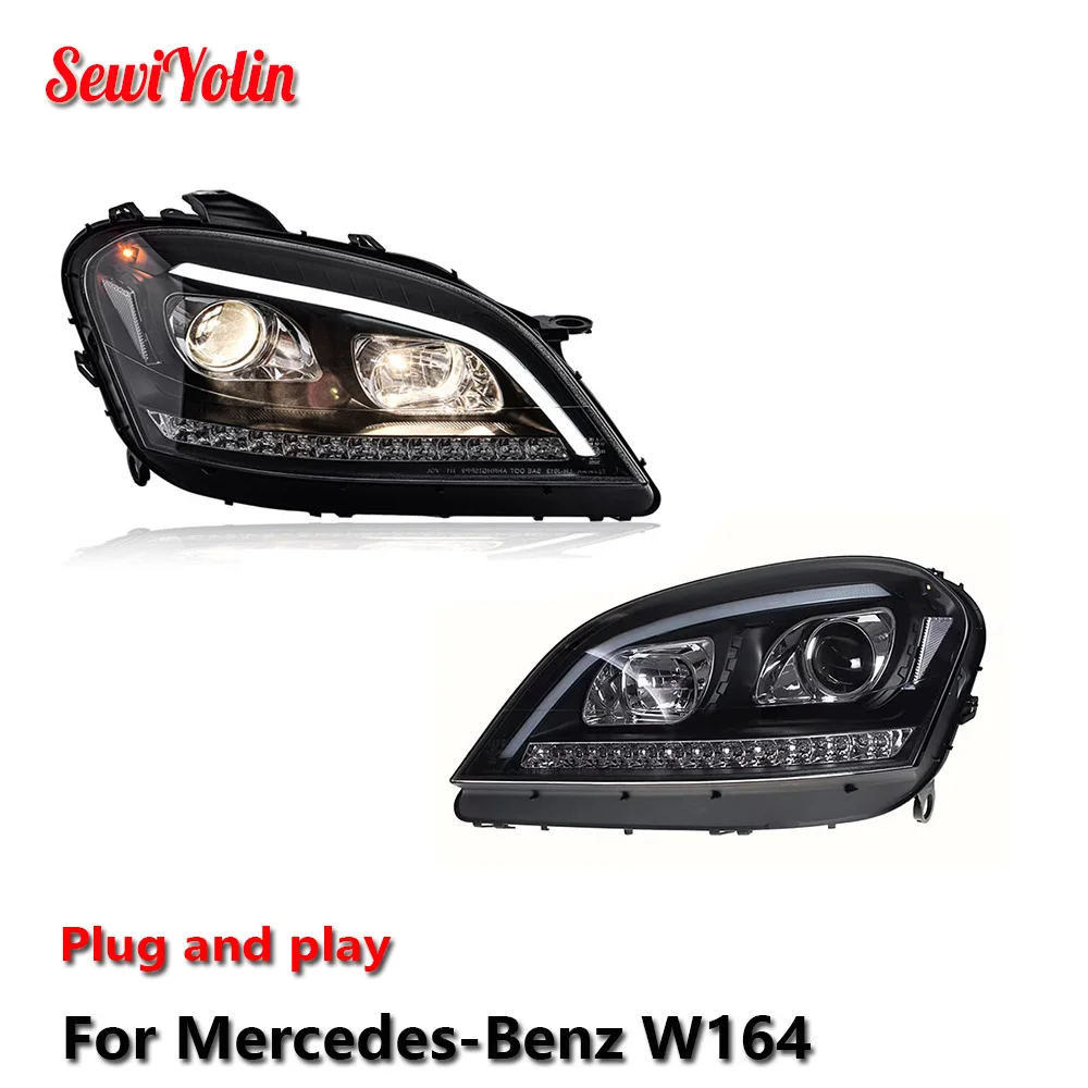 Car LED Headlight Light Assemblies For Mercedes-Benz W164 2005-2008 Auto Fog DRL Brake Turn Signal Lamp Plug and Play