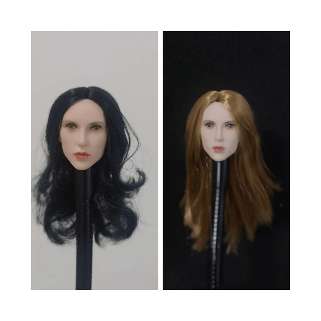 1/6Scale Head Carving Avril Ramona Lavigne FemaleSoldier Model PVC Plant Hair Curly Long Straight 12Inch Action Figure Baby doll