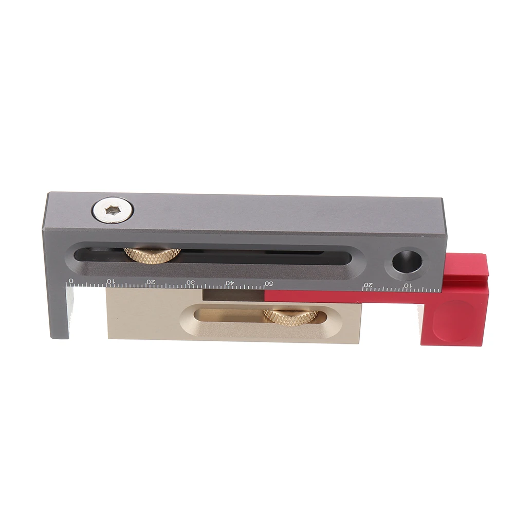 HONGDUI Kerfmaker Table Saw Slot Adjuster Mortise and Tenon Tool Woodworking Movable Measuring Block