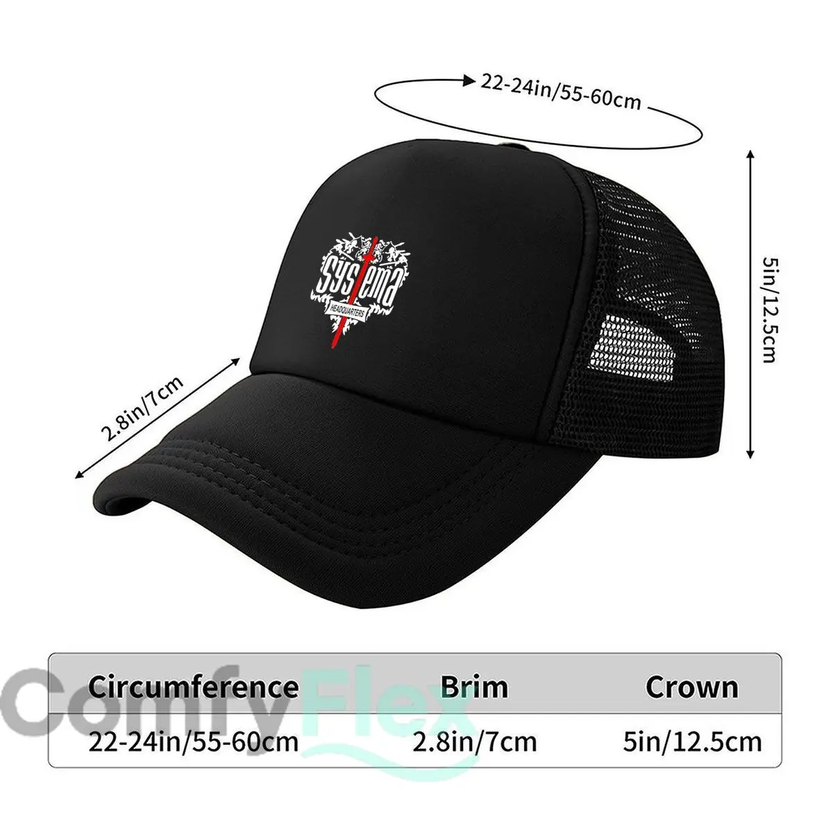 Systema Sword Art Graphic Mesh Baseball Cap Casual Hat Outdoor  For Womens Unisex Female