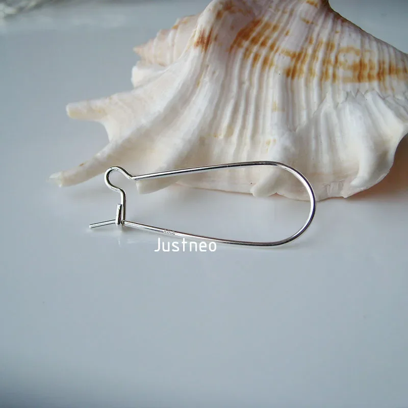 ear hook,31.5*13*0.9mm solid 925 sterling silver earring wire Hook, kidney shaped earring hoop hooks,sold by pair ,1pair