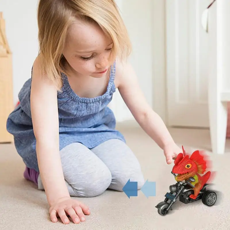 Dinosaur Simulation Motorcycle Toy for Kids, Carro movido a fricção, Jogo educativo