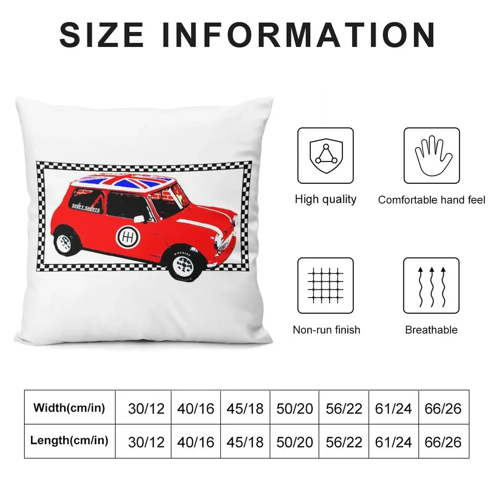 Shift Shirts Small Packages – Morris Mini Cooper Inspired Throw Pillow Cushions For Sofa pillow