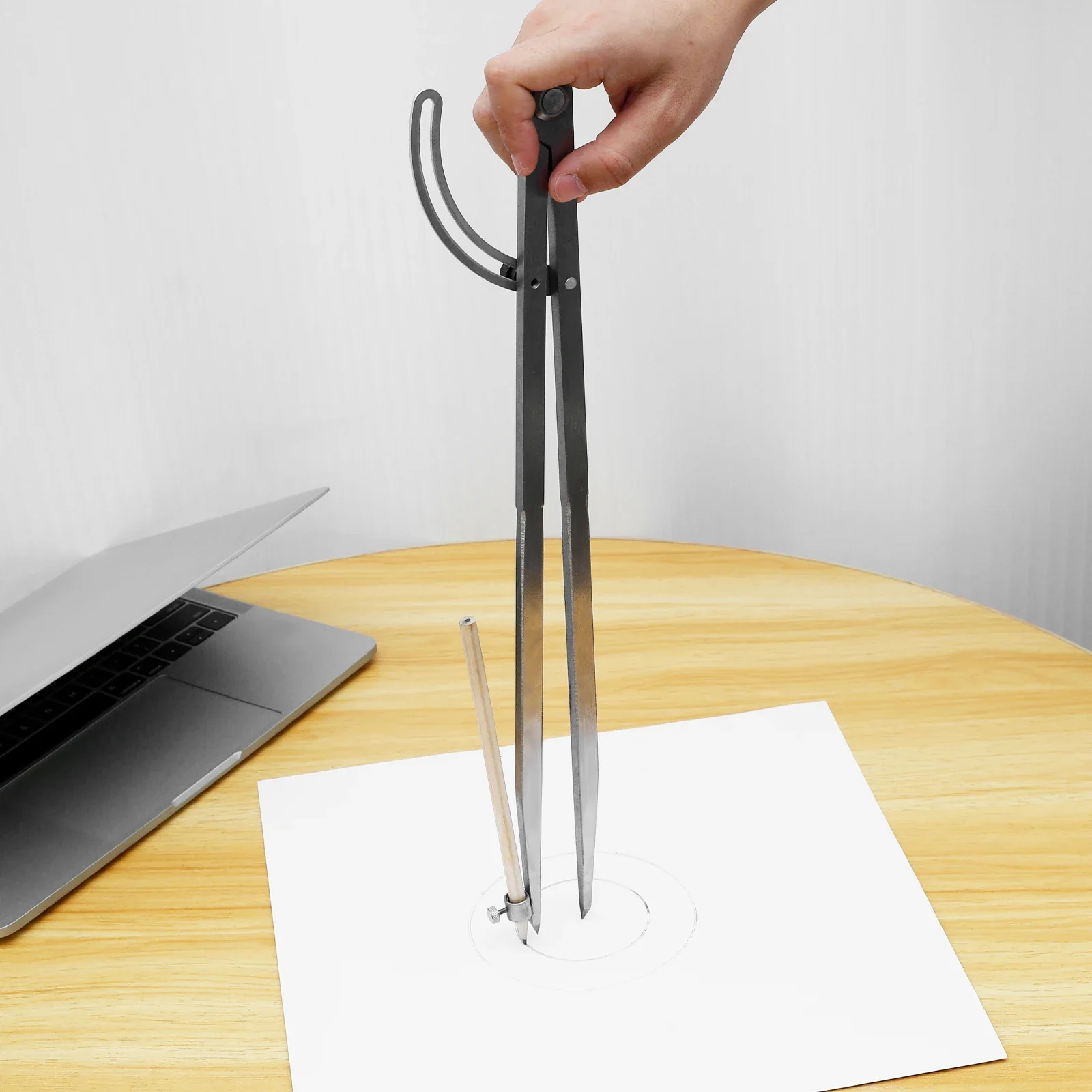 Metal Woodworking Compass 16 Inch Professional Carbon Steel Drafting Compass Tool with Pencil Holder and Lock Drawing Tool