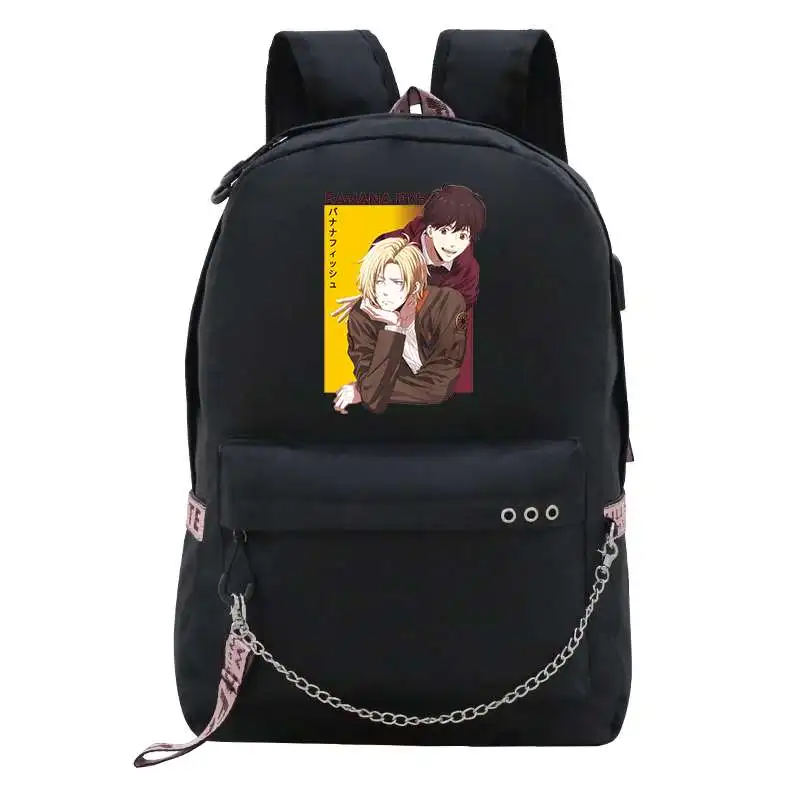 

Fashion Banana Fish Anime Student Bookbag Rucksack Girls School Bag Usb Charging Women Backpack Femal Leisure Travel Mochila