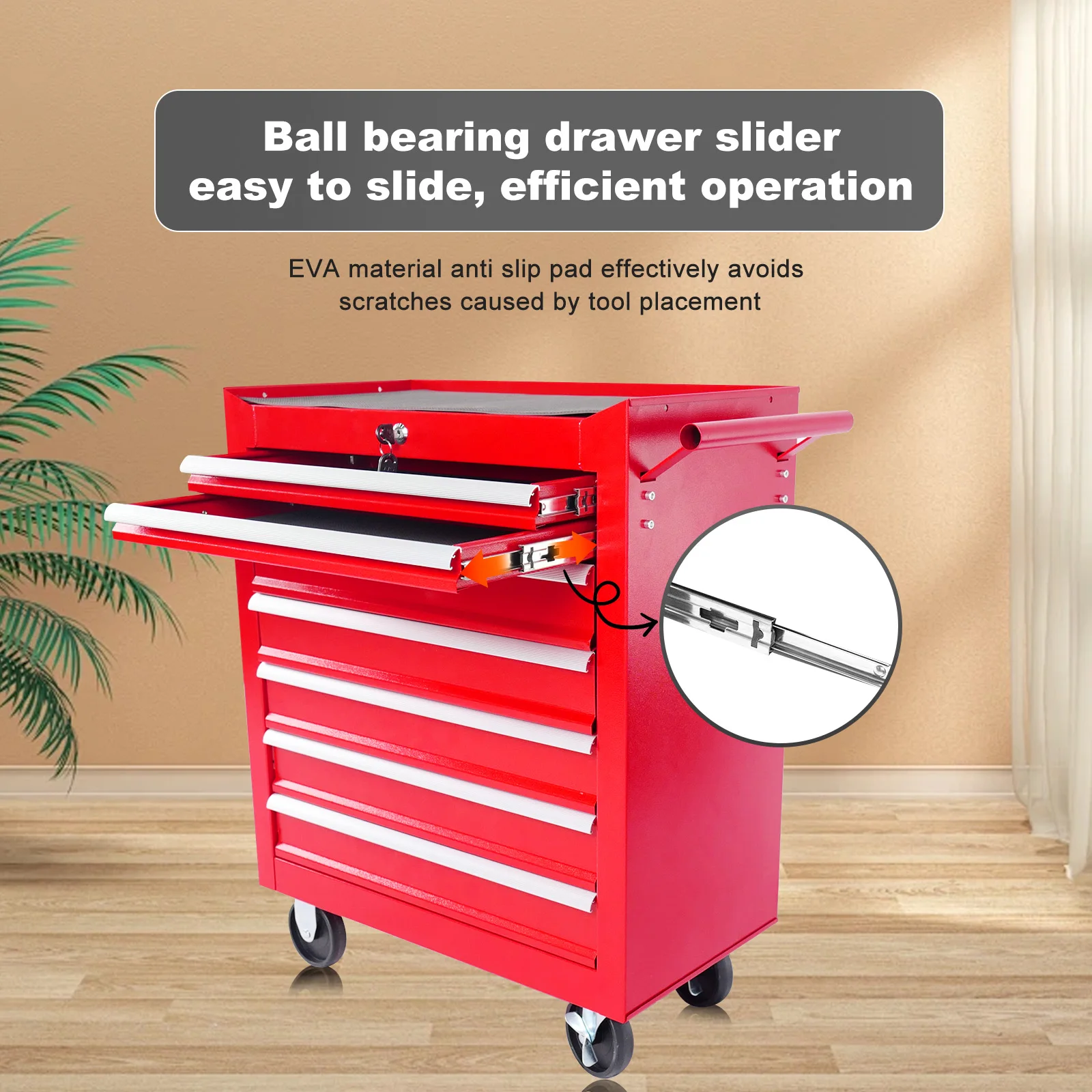 7-Drawer Metal Rolling Tool Chest with Wheels,Tool Storage Cabinet With Locking System