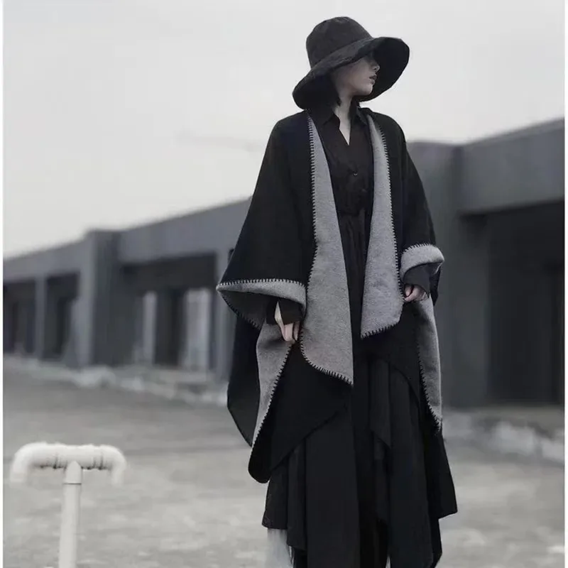 

CyCloak Wraps Coat Women Clothing Keep Warm Fashion Clothes Ethnic Style Streetwear Cardigan Vintage Basic Outerwear Vintage