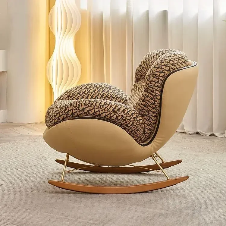 

%a Lazy Person Leisure Lounge Chair, Household Light Luxury Snail Rocking Chair, Living Room Nap, Balcony, Single Person