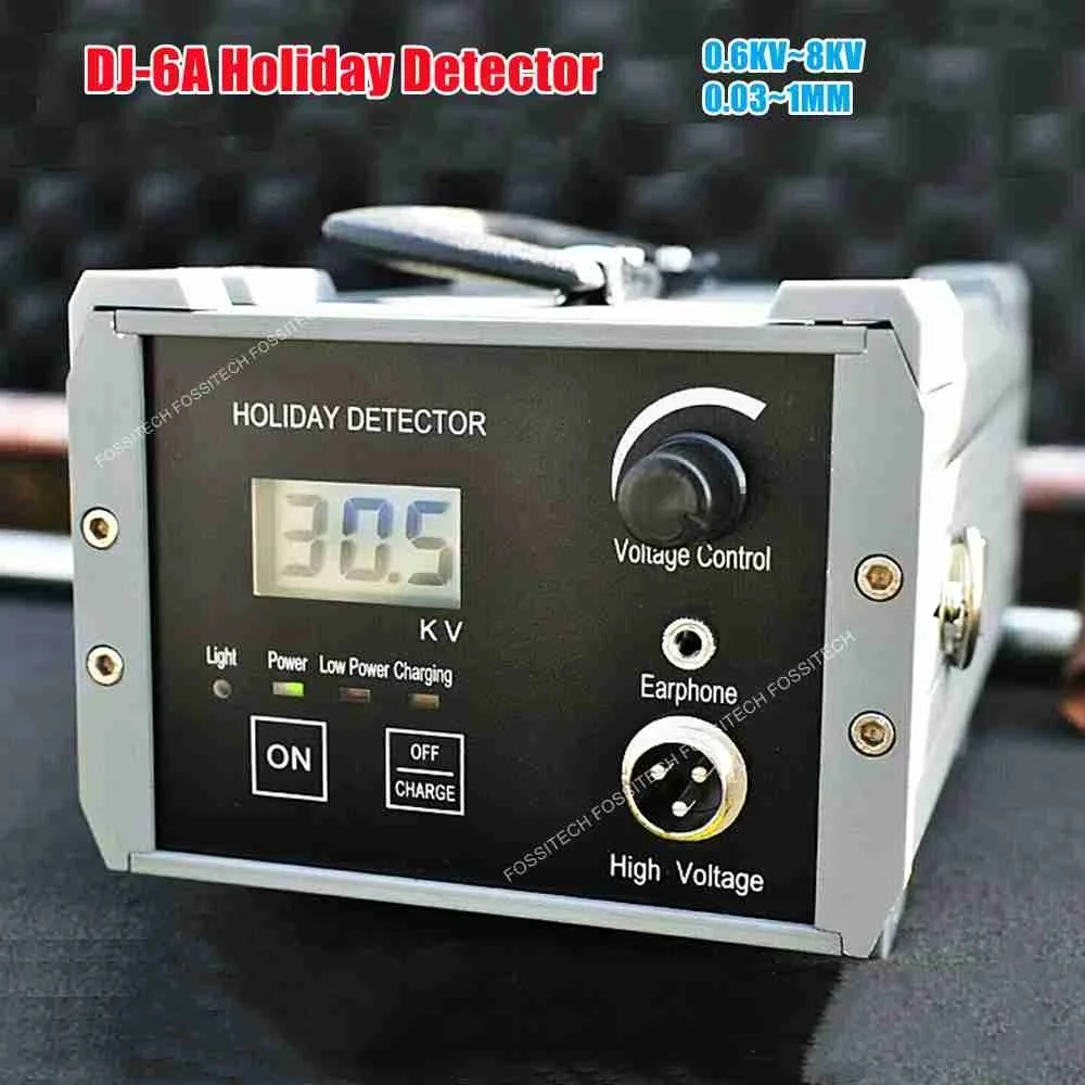 DJ-6A Digital Holiday Detector 0.03-1mm High Voltage 0.6KV~8KV Spark Leakage Detector with Special Anti-corrosion Coating 