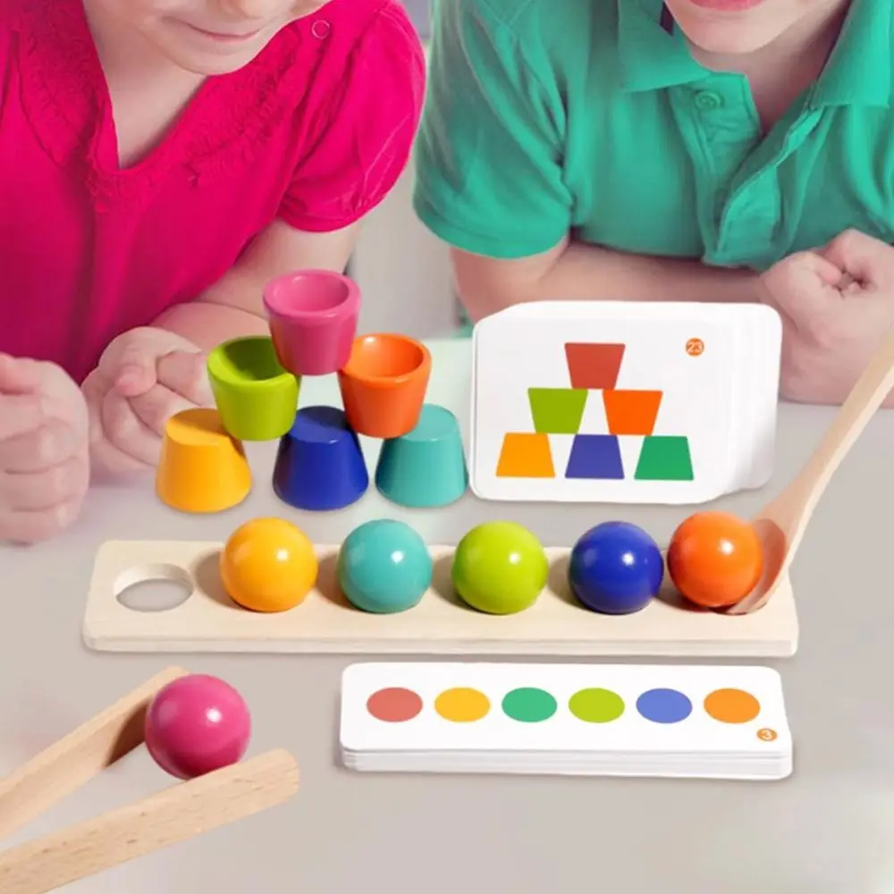 Kreative Montessori Farbe-passende Ball Spielzeug Farbige Ball Clip kinder Baustein Spielzeug Sensorische Entwicklung