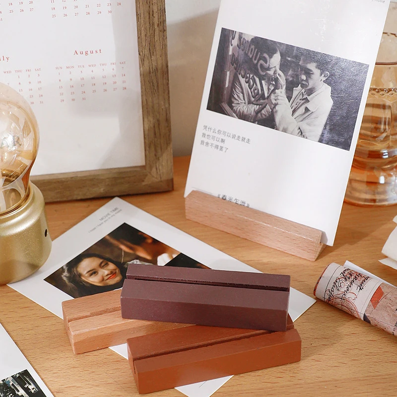 Colorful Wooden Photo Holder Wedding Decoration Table Number Holder Message Card Place Card Postcard Stand Office School Supply