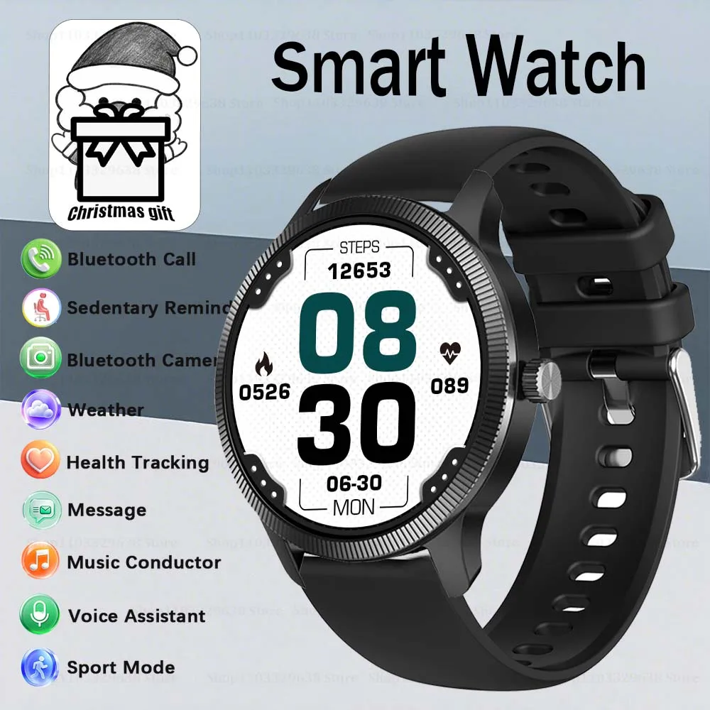 

Men AMOLED Watch Smartwatch 1.3 HD Health Tracker Custom Photo Game Alarm Clock Heart Rate Christmas Gift Man Watches Business