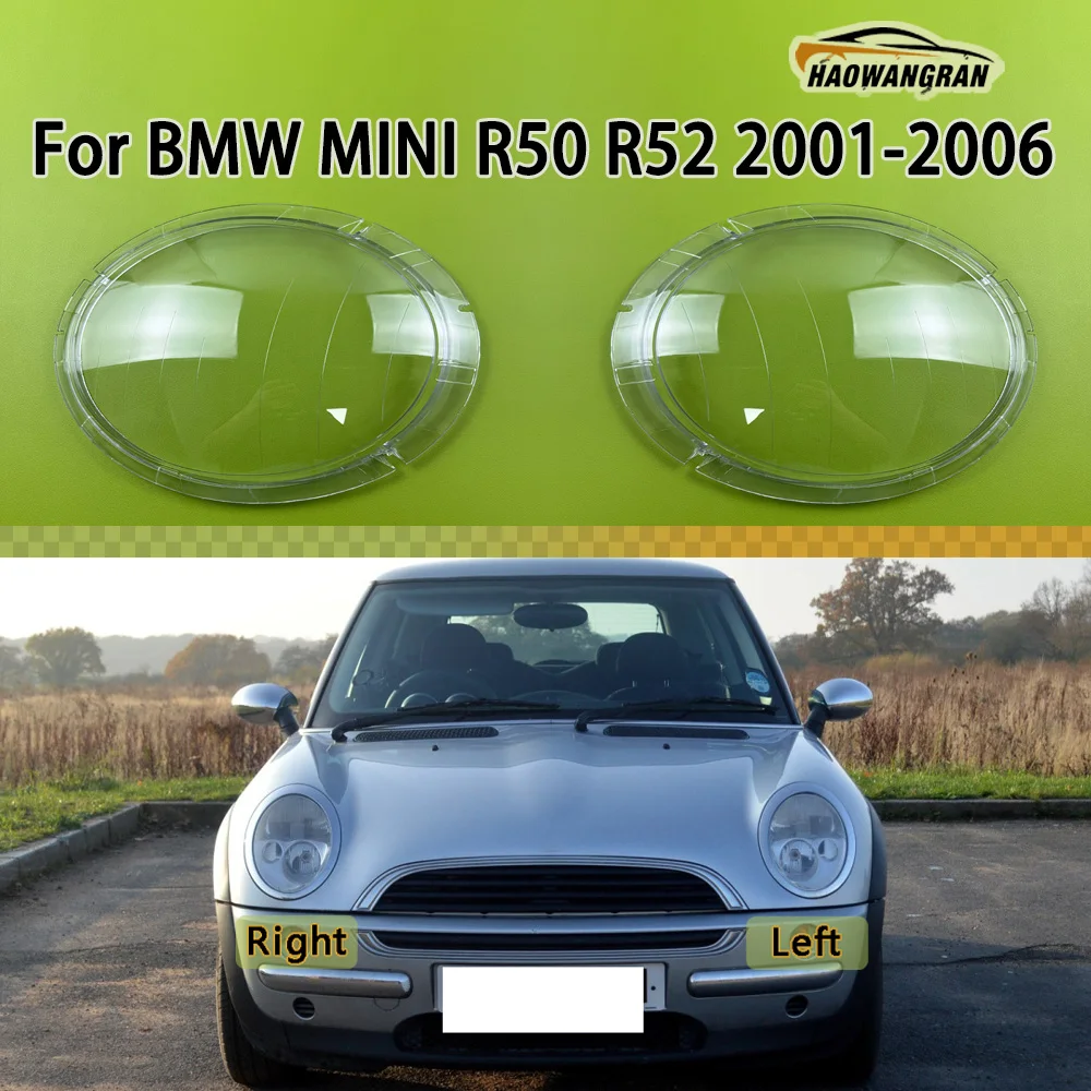 

For BMW MINI R50 R52 2001 2002 2003 2004 2005 2006 Front Headlamp Cover Transparent PC Lampshade Headlight Shell Lens Plexiglass