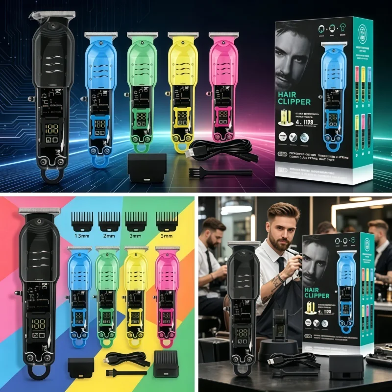 2026 New Wireless rechargeable hair scissors transparent professional hair scissors electric razor special electric scissors