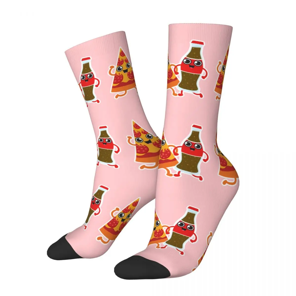 Pizza Coke Stockings Fast Food Addict Design Funny Socks Spring Anti Bacterial Socks Girls Outdoor Medium Soft Socks