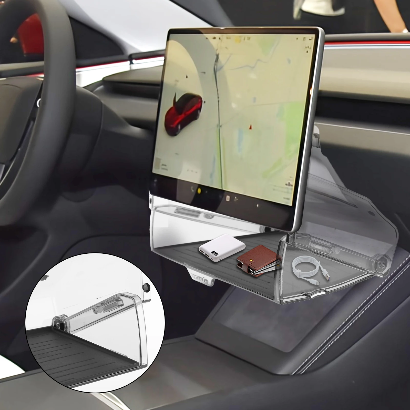 

Магнитный чехол для телефона с солнцезащитными очками и противоскользящей накладкой, органайзер для приборной панели, водонепроницаемый для Tesla Model 3, модель Y, аксессуары для интерьера