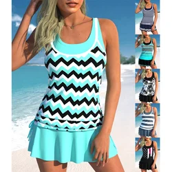 2023 Women's Sexy Beach Swimwear Tankini Two Piece Swimwear Print Tankini Beach Summer Fashion Beach Women's Swimwear Set