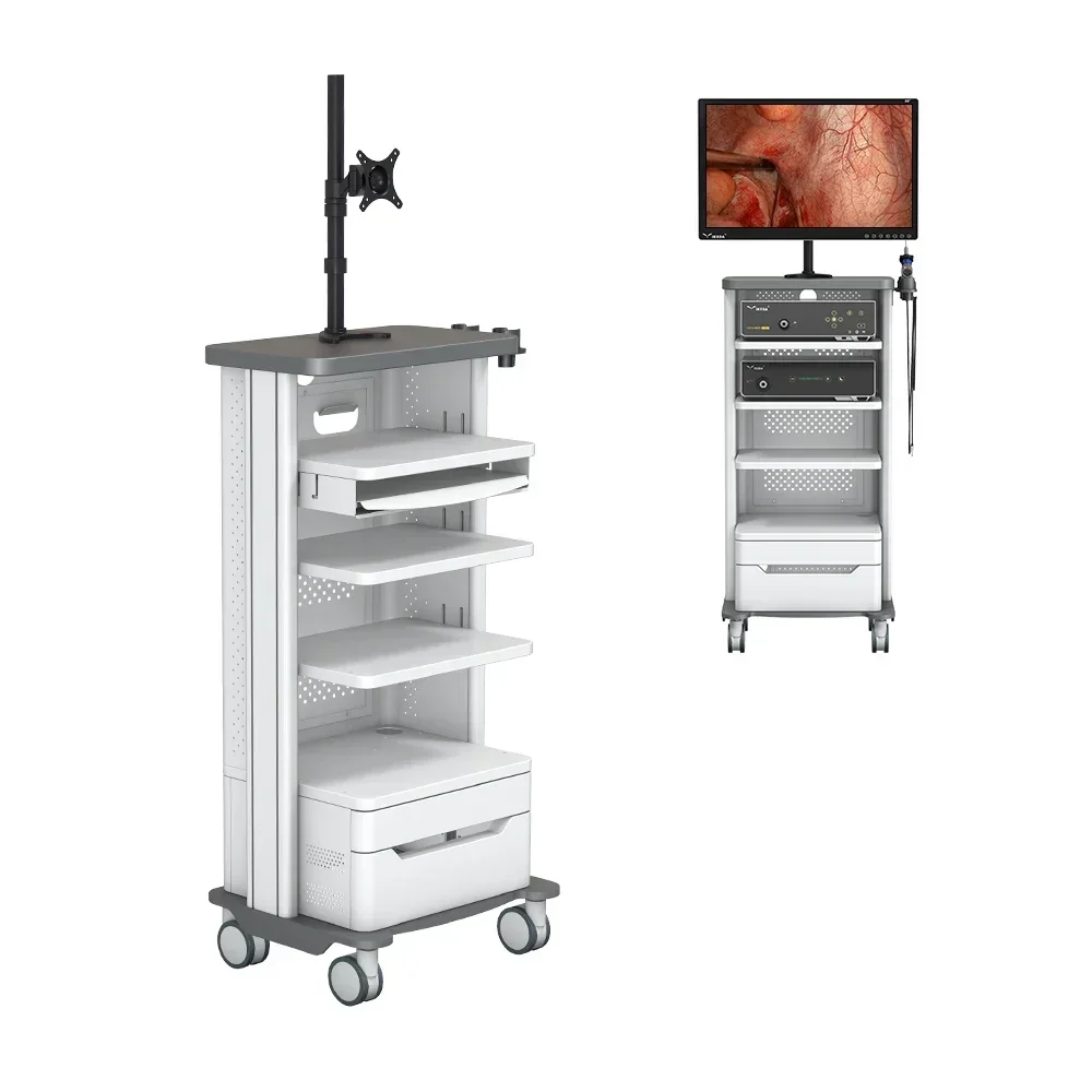 YKD-2101 Medical Hospital Equipment 3 Layers Endoscopy laparoscopy Cart  Tower Trolley