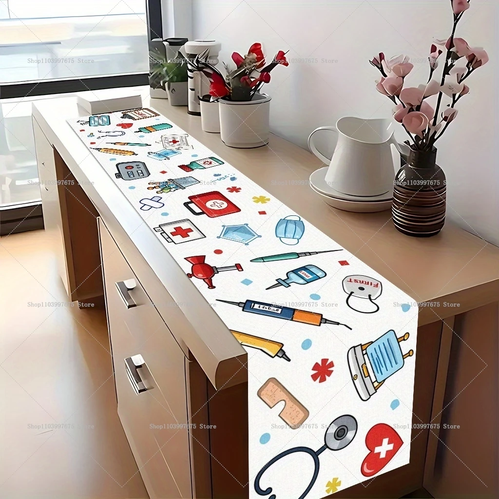 1pc Nurse Graduation Congratulate Party Decor Indoor Kitchen Dining Tables Home Decor Table Runner Celebrations Everyday Decor