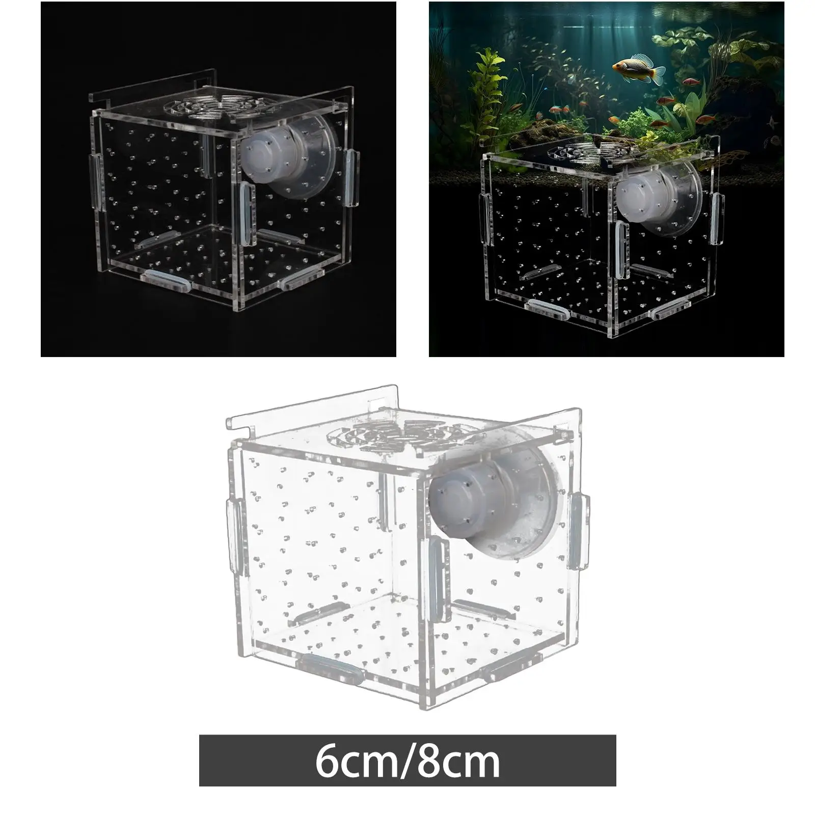 Fish Breeder Box Easy to Assemble Clear Fish Isolation Breeding Box for Aggressive Fish Newborn Fry Guppy Baby Prawn Shrimp