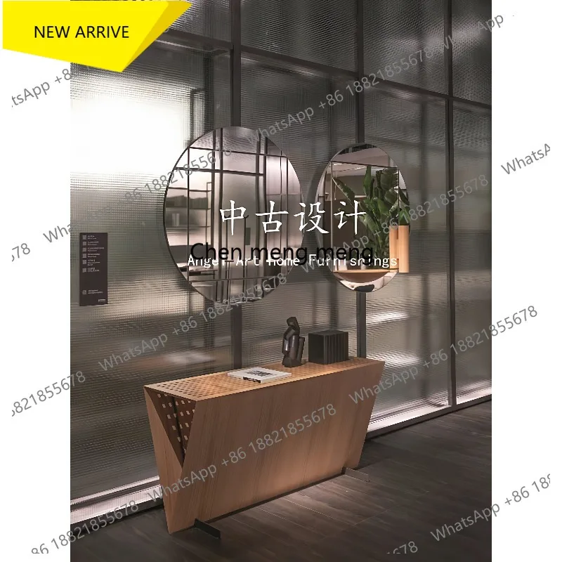 

N178 Средневековый дизайнерский бытовой перевернутый треугольник из цельного дерева, загадка, полая креативная полка