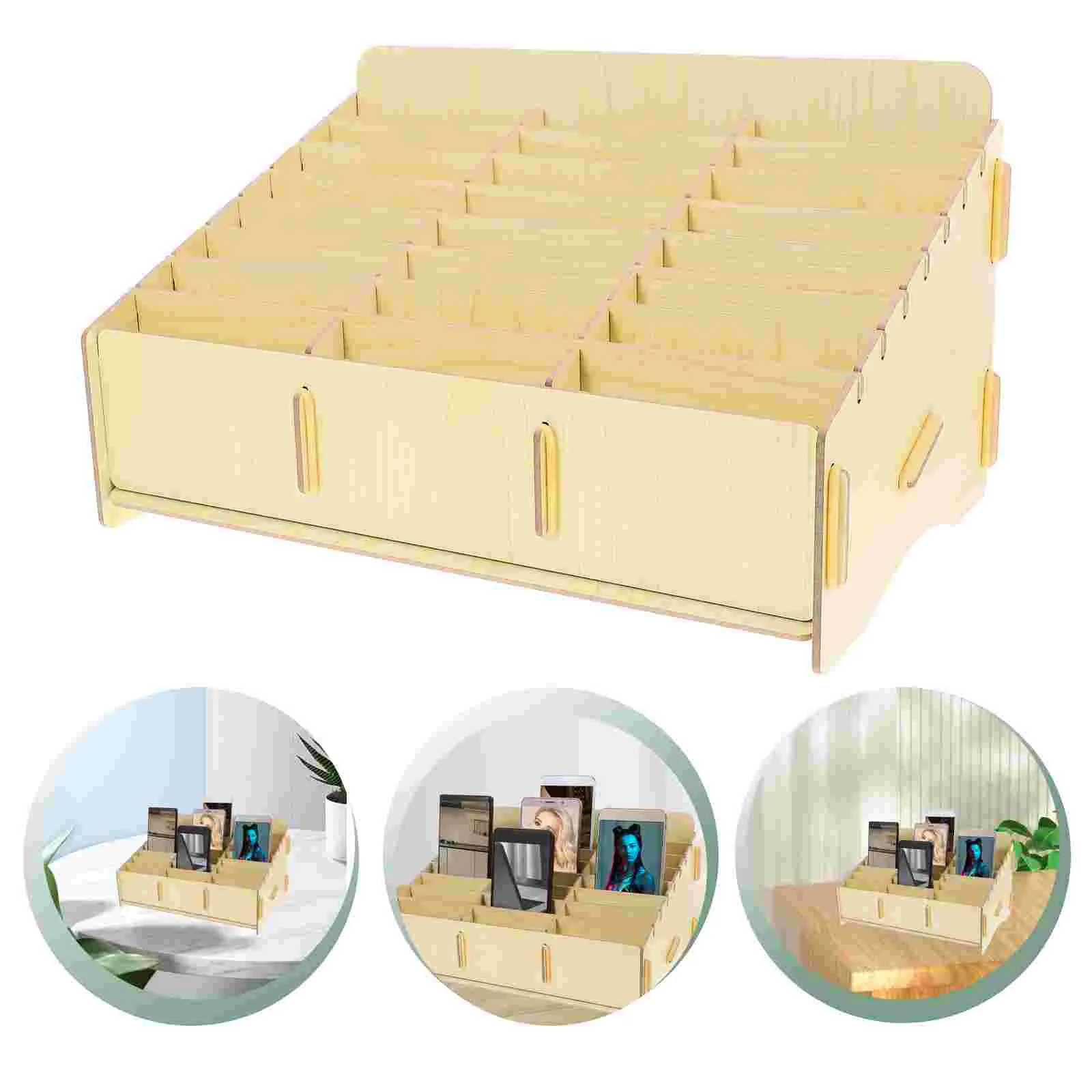 Mobile Phone Storage Box Classroom Holder Board The Call Solid Wood Caddy Pencil Calculator Case Stand Student Telephone