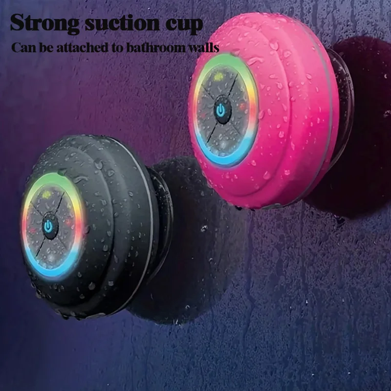 JBJW Portable Bluetooth Speaker Lasting Suction Cup Waterproof 3D Surround Stereo High Fidelity Wireless Subwoofer For Bathroom