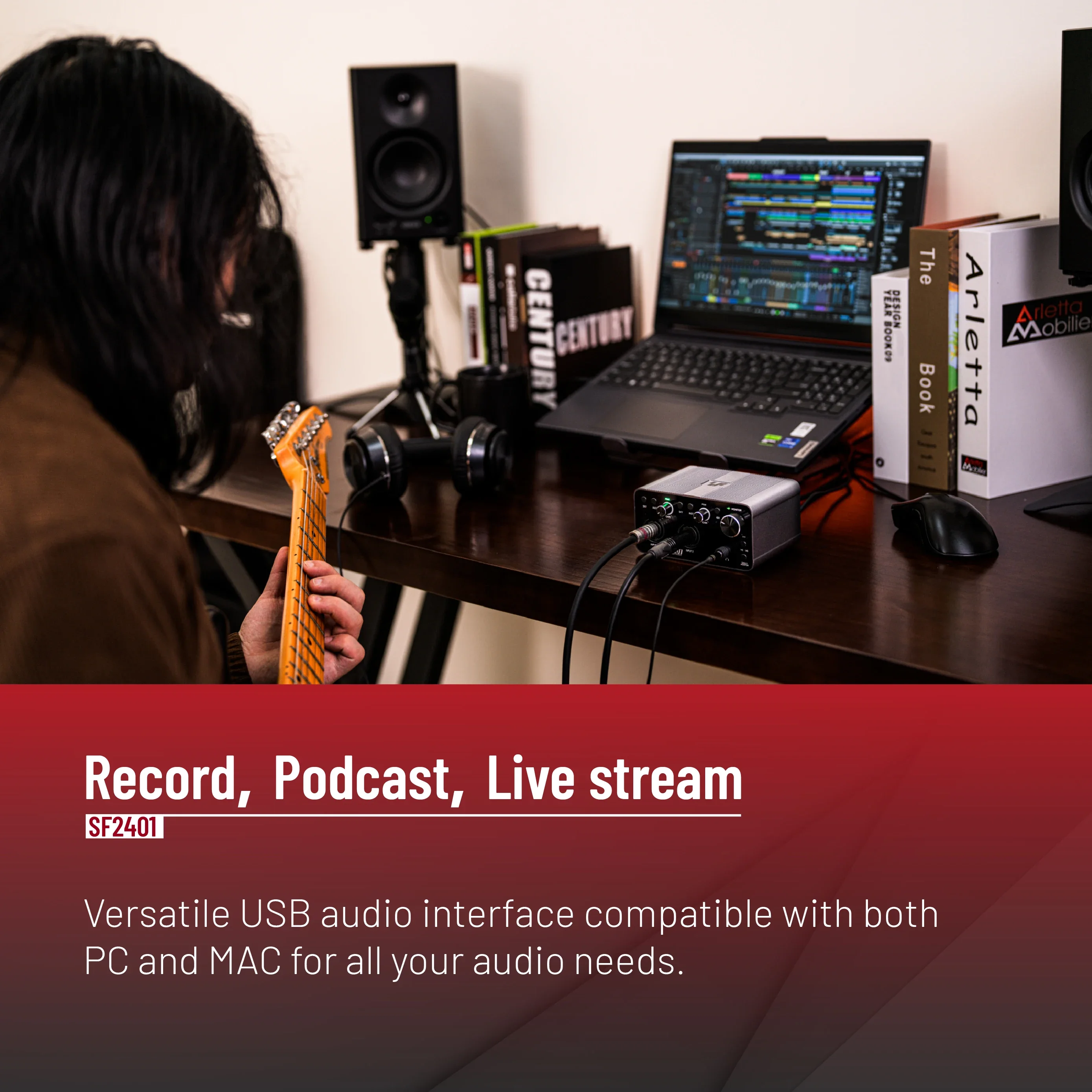 

797Audio SF2401 USB Audio Interface Portable Sound Card Easy Connect Product Category-Audio Sound Cards & Mixers