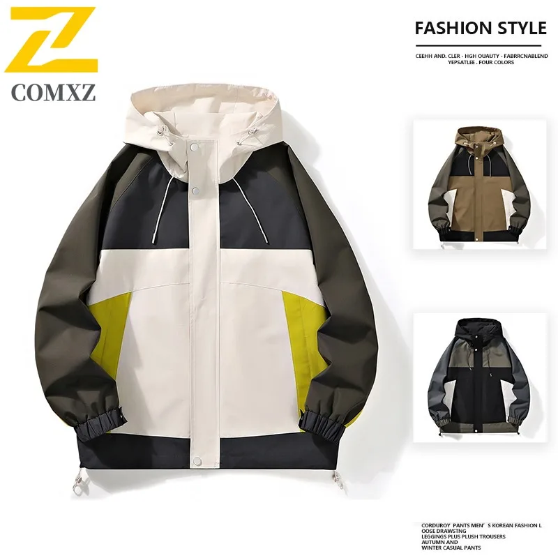 

COMXZ 2025 Autumn Outdoor sport Windbreaker Windproof Waterproof Wearable Mountaineering Coat Breathable Hood Streetwear Jacket