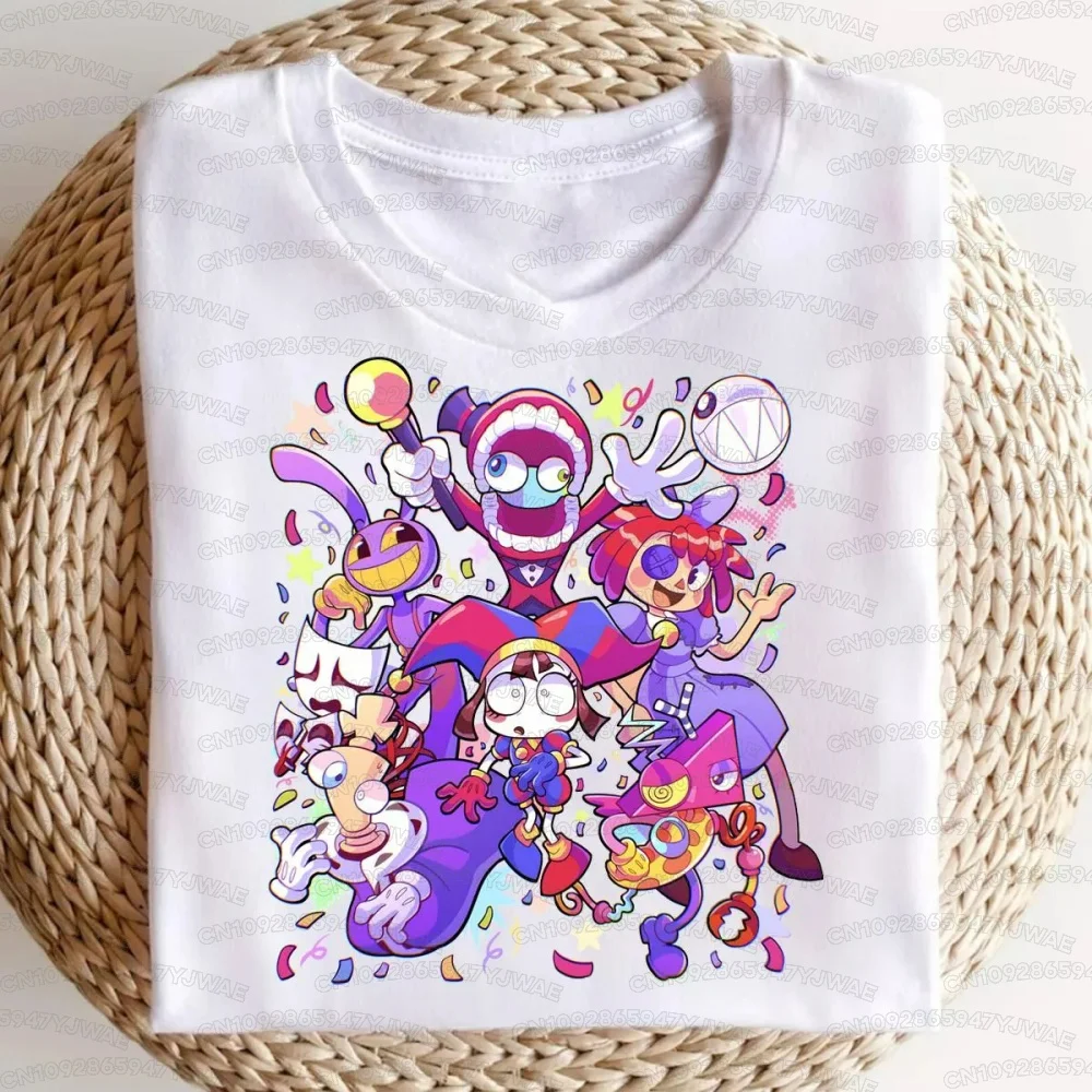 Sommer-T-Shirt für Herren und Damen, kurzärmelig, Cartoon-Y2K-Kleidung, bequem, lässig, The Amazing Digital Circus Tops – Detail 6