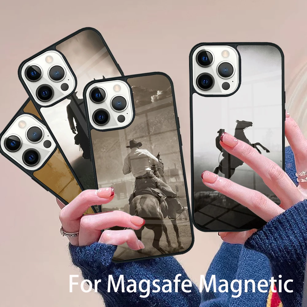 

Handsome Cowboys Phone Case Magesafe Magnetic Wireless Charge Cover For IPhone 16 11 12 13 14 15 Pro Max Plus Mini