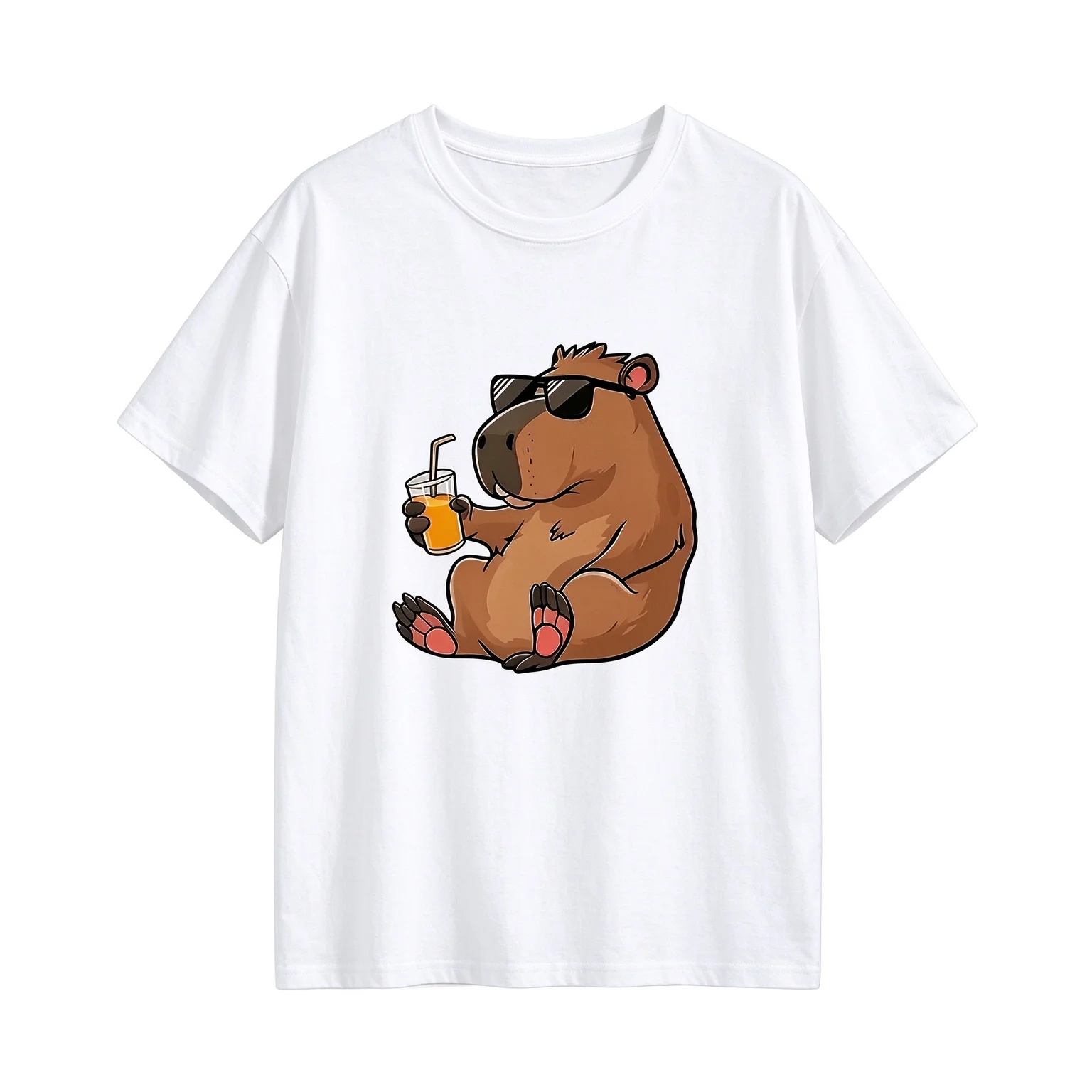Trendy Cute Capybara Kids Summer Clothing T-shirt Tees 2026 New Cartoon Capibara Fashion Short Sleeve Tee Kids Boys Clothing